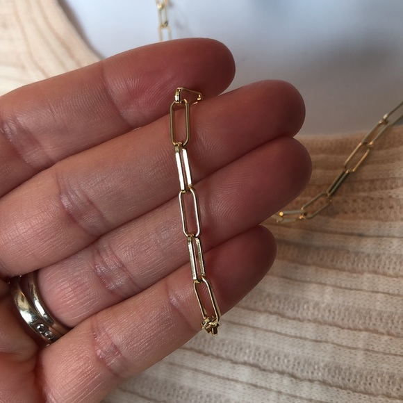 SOLD 14k chain link paperclip link necklace NEW… - Picture 7 of 8